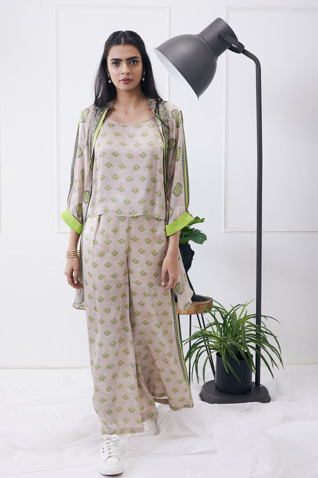 ELA PRINTED CO-ORD SET WITH JACKET
