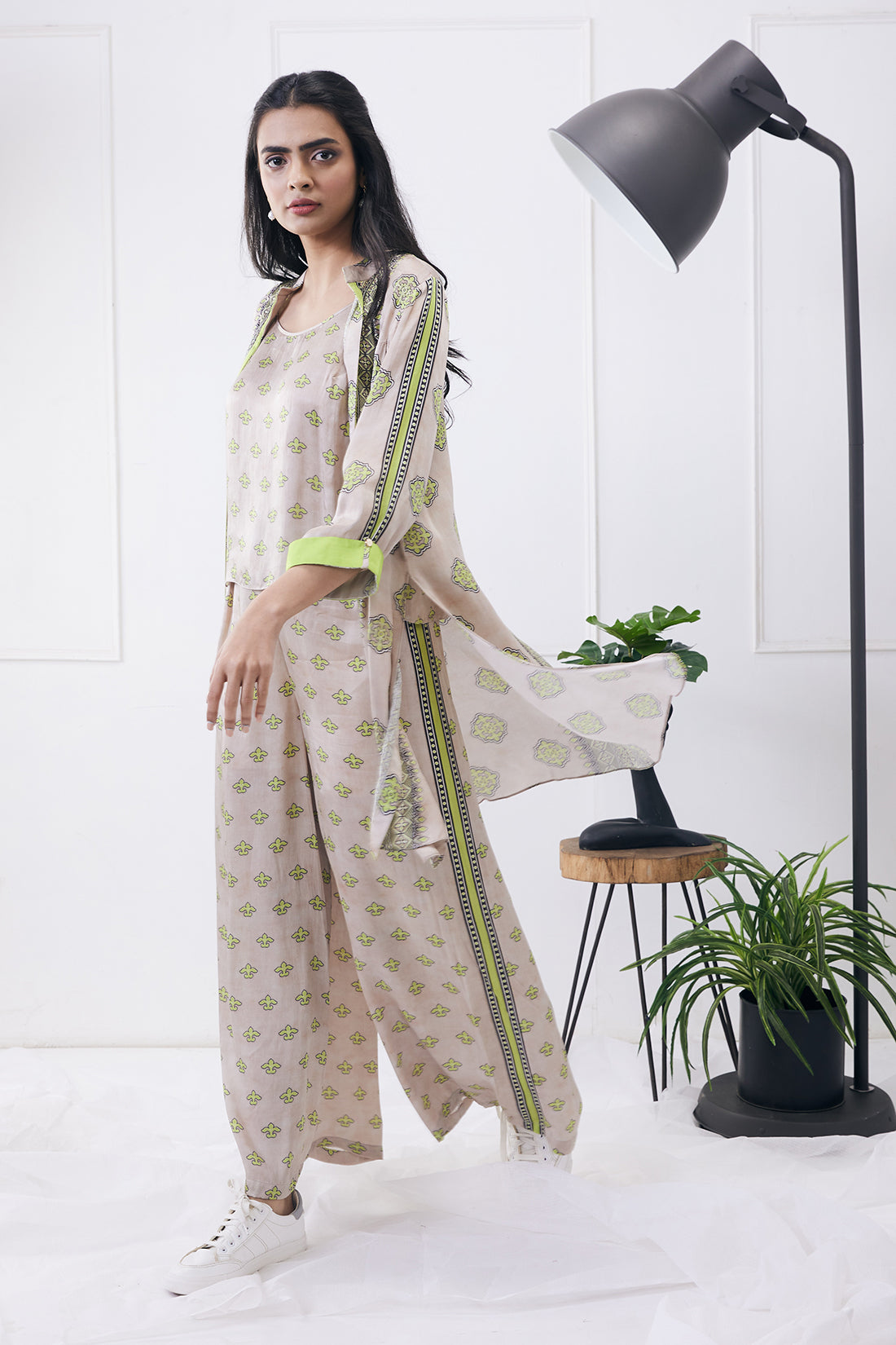 ELA PRINTED CO-ORD SET WITH JACKET