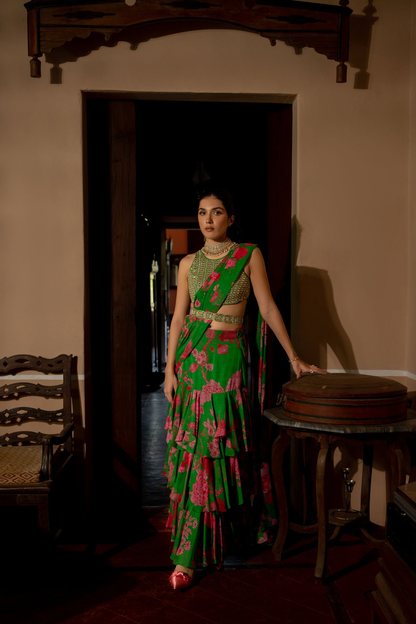 FULL BLOOM SAREE SET