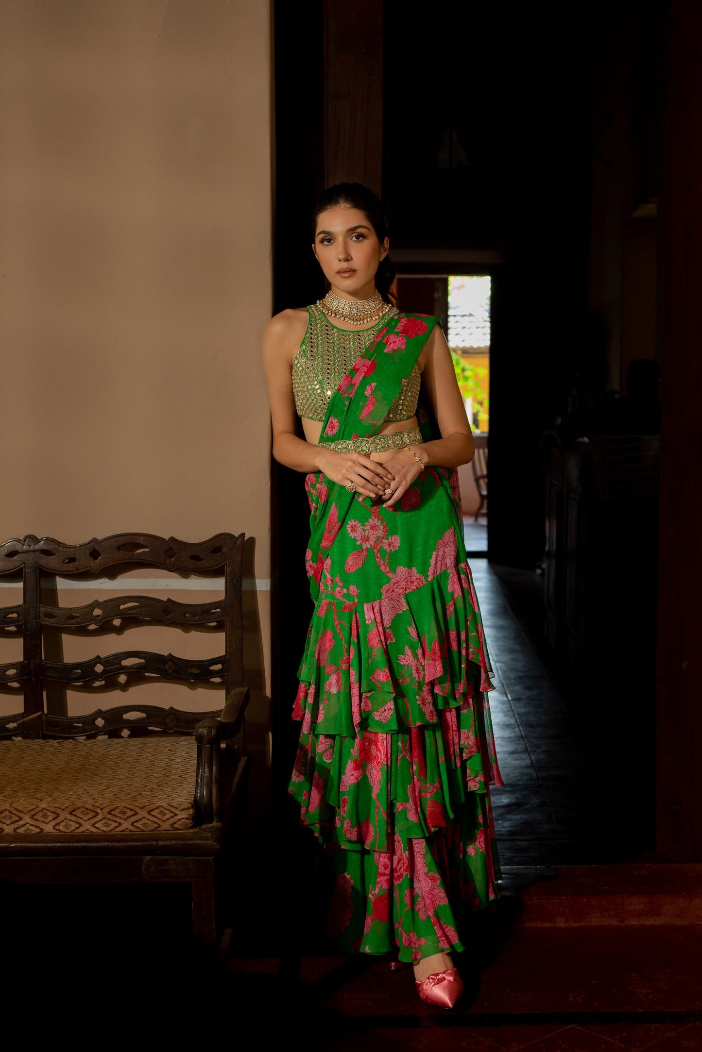 FULL BLOOM SAREE SET