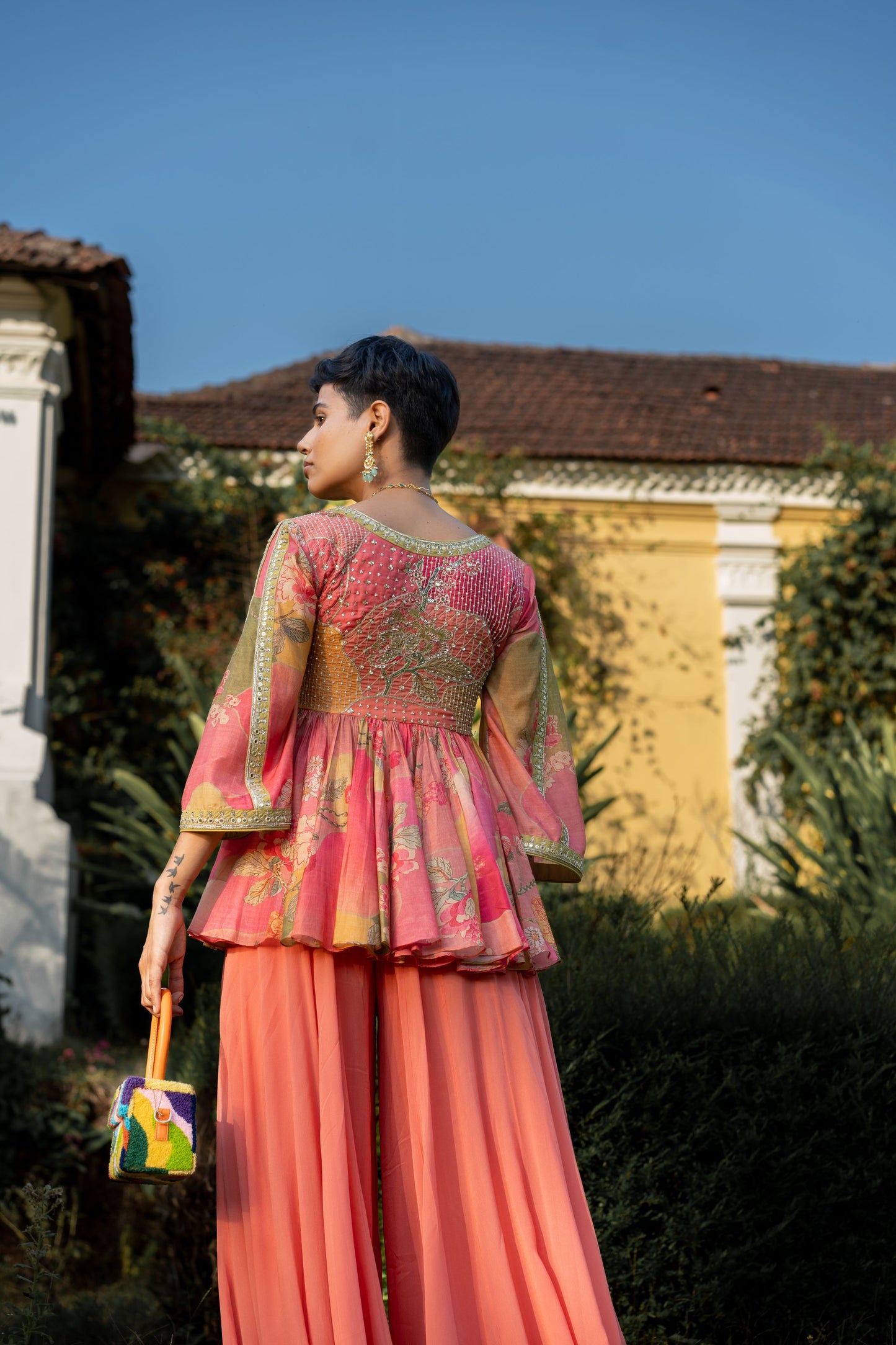 HINT OF BLUSH NASHA PRINT PEPLUM SET