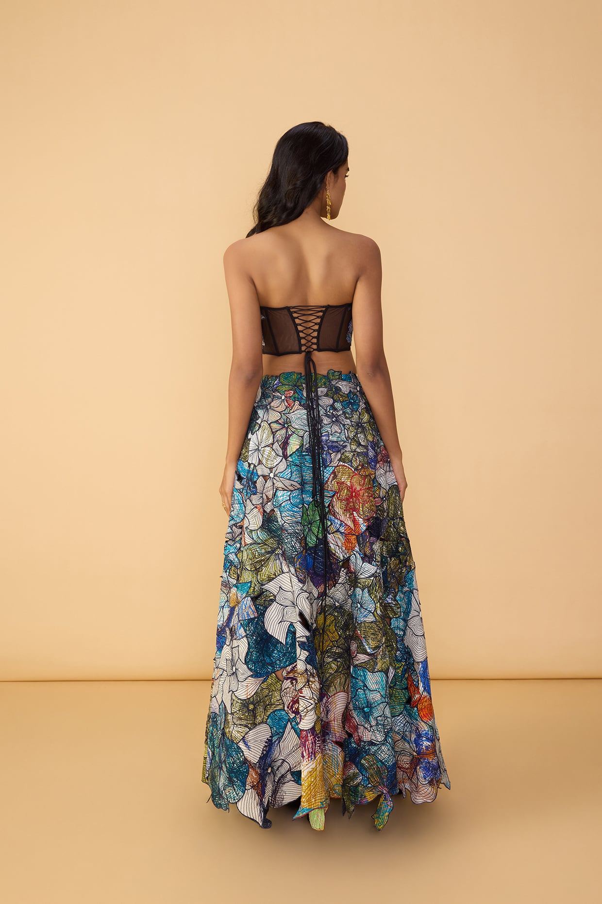 LARISSA CORSET BLOUSE,  ZOYA LEHENGA SKIRT &  SCALLOP DUPATTA