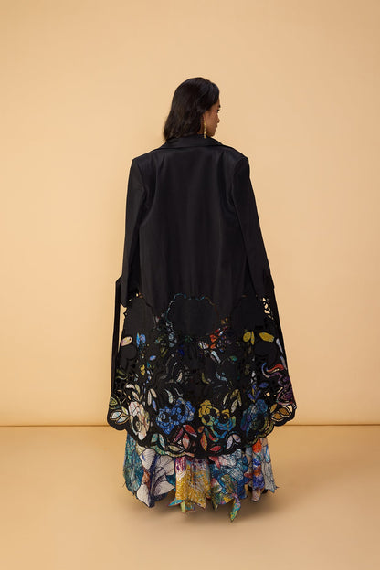DENZEL TRENCH,  LARISSA CORSET BLOUSE &  ZOYA LEHENGA SKIRT