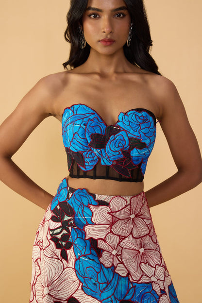 STARLA CORSET BLOUSE, SACHI LEHENGA SKIRT & SCALLOP DUPATTA