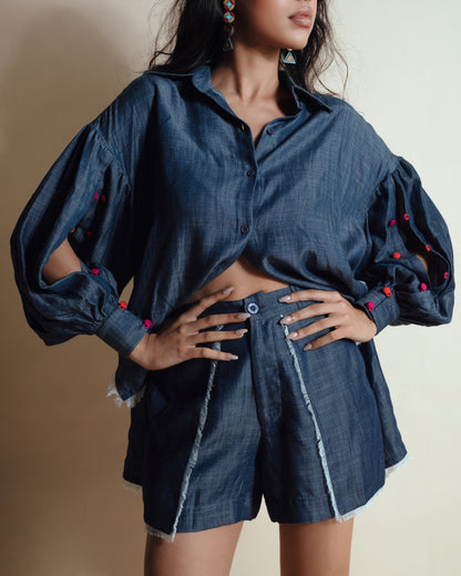 HEART STRINGED TENCEL SHORTS