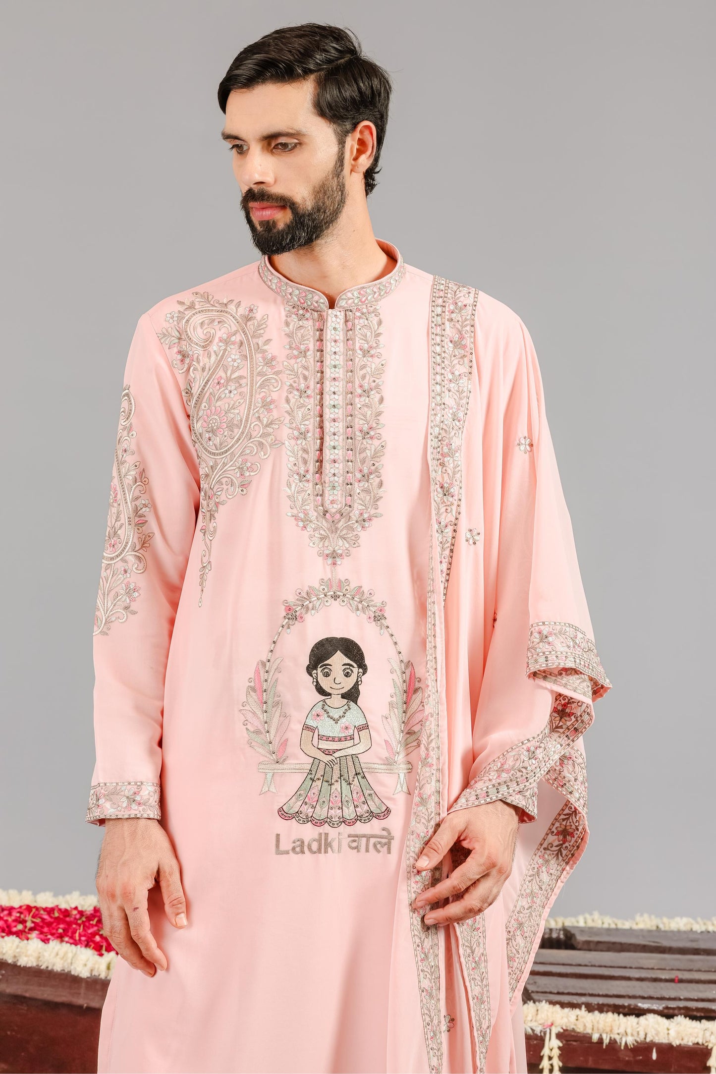 LADKIWALE PINK KURTA SET