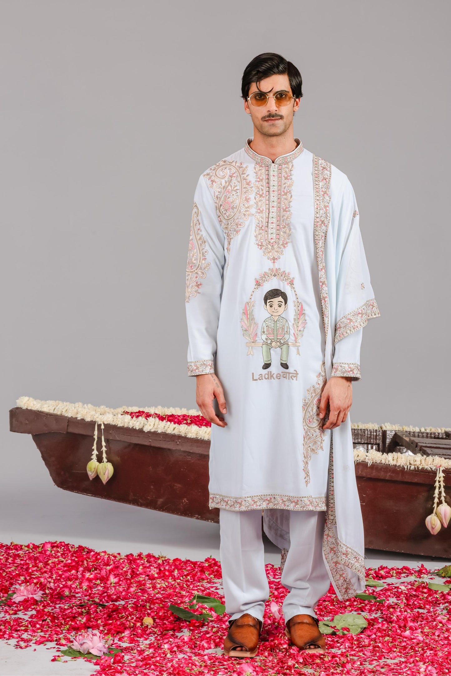 LADKEWALE SKYBLUE KURTA SET