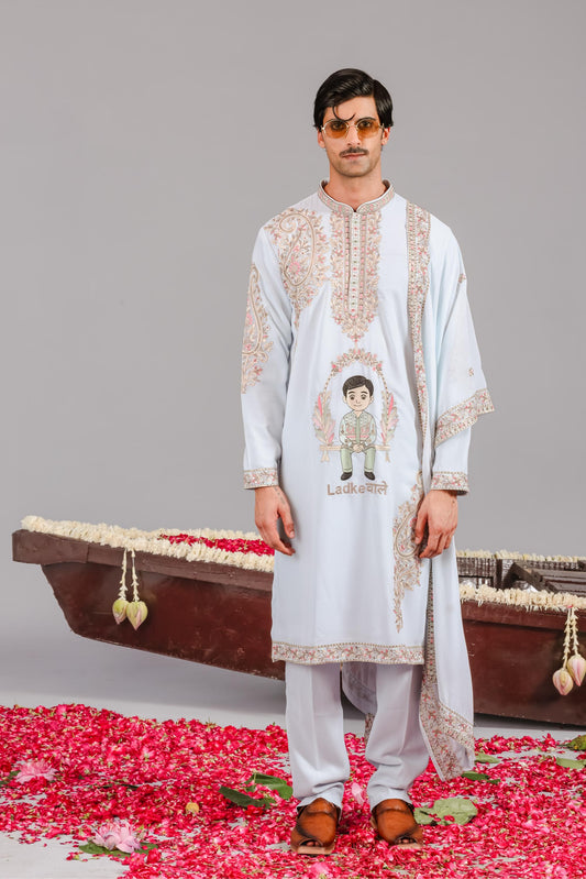 LADKEWALE SKYBLUE KURTA SET