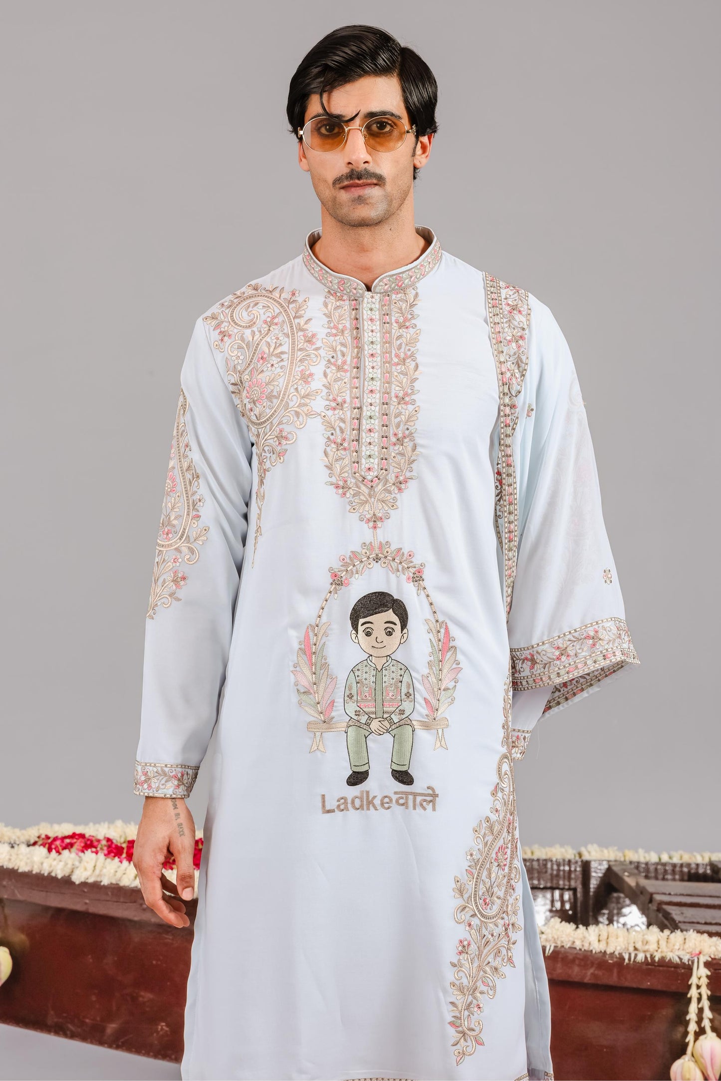 LADKEWALE SKYBLUE KURTA SET
