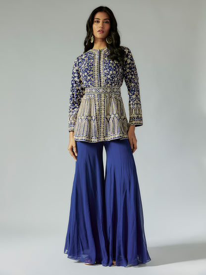 BLUE SHARARA SET