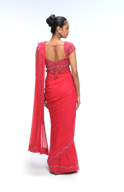 PINK EMBER REEF SAREE