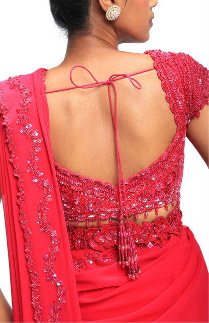 PINK EMBER REEF SAREE