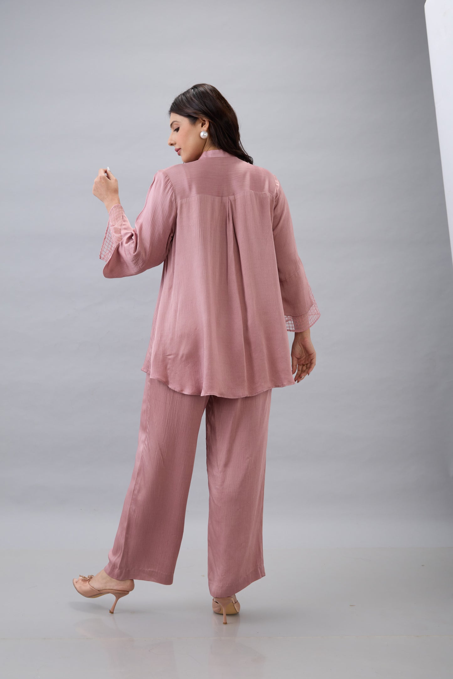 ROSE PINK PEARL EMBROIDERED CO-ORD SET