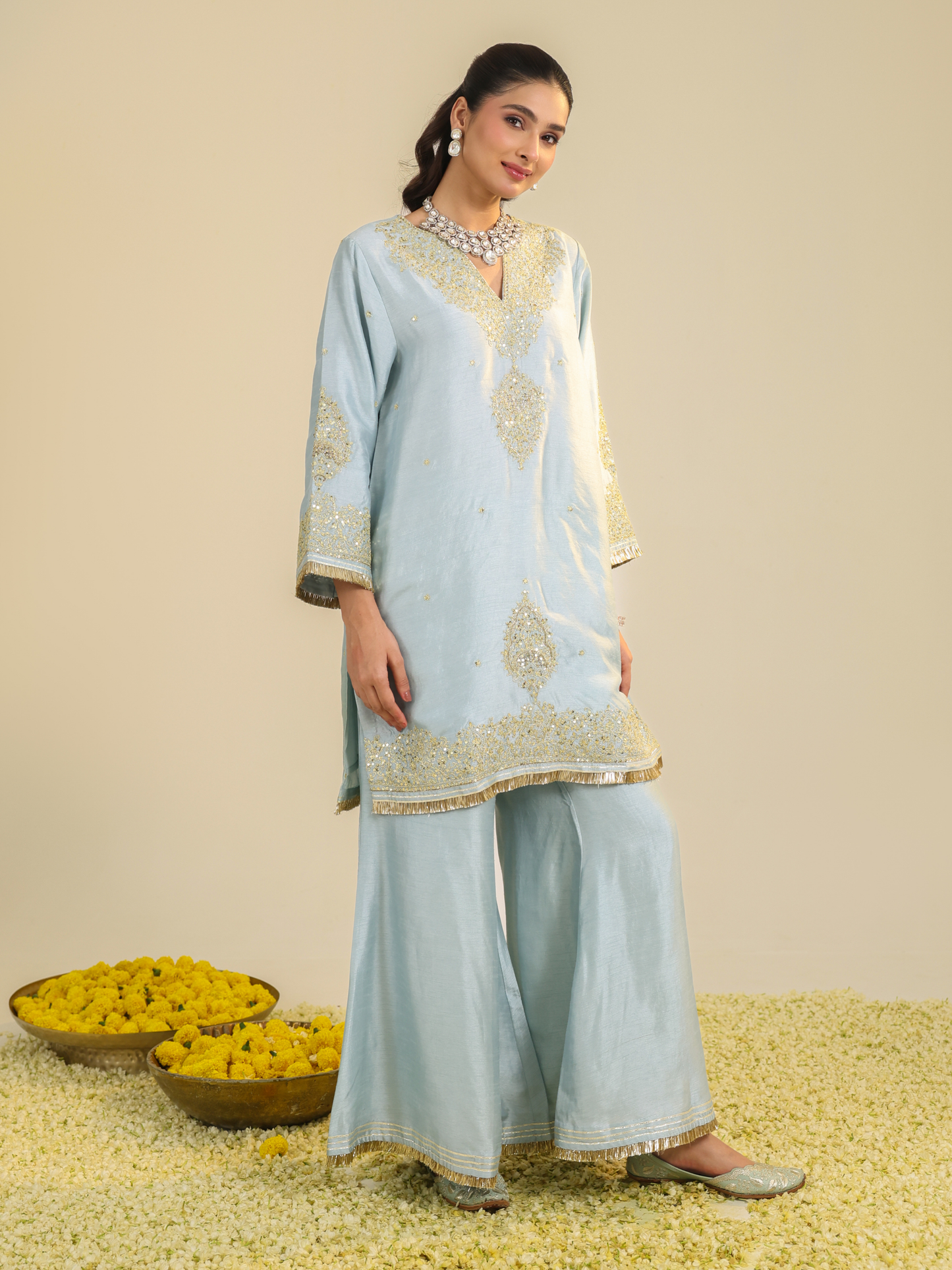POWDER BLUE GULMARG KURTA SET