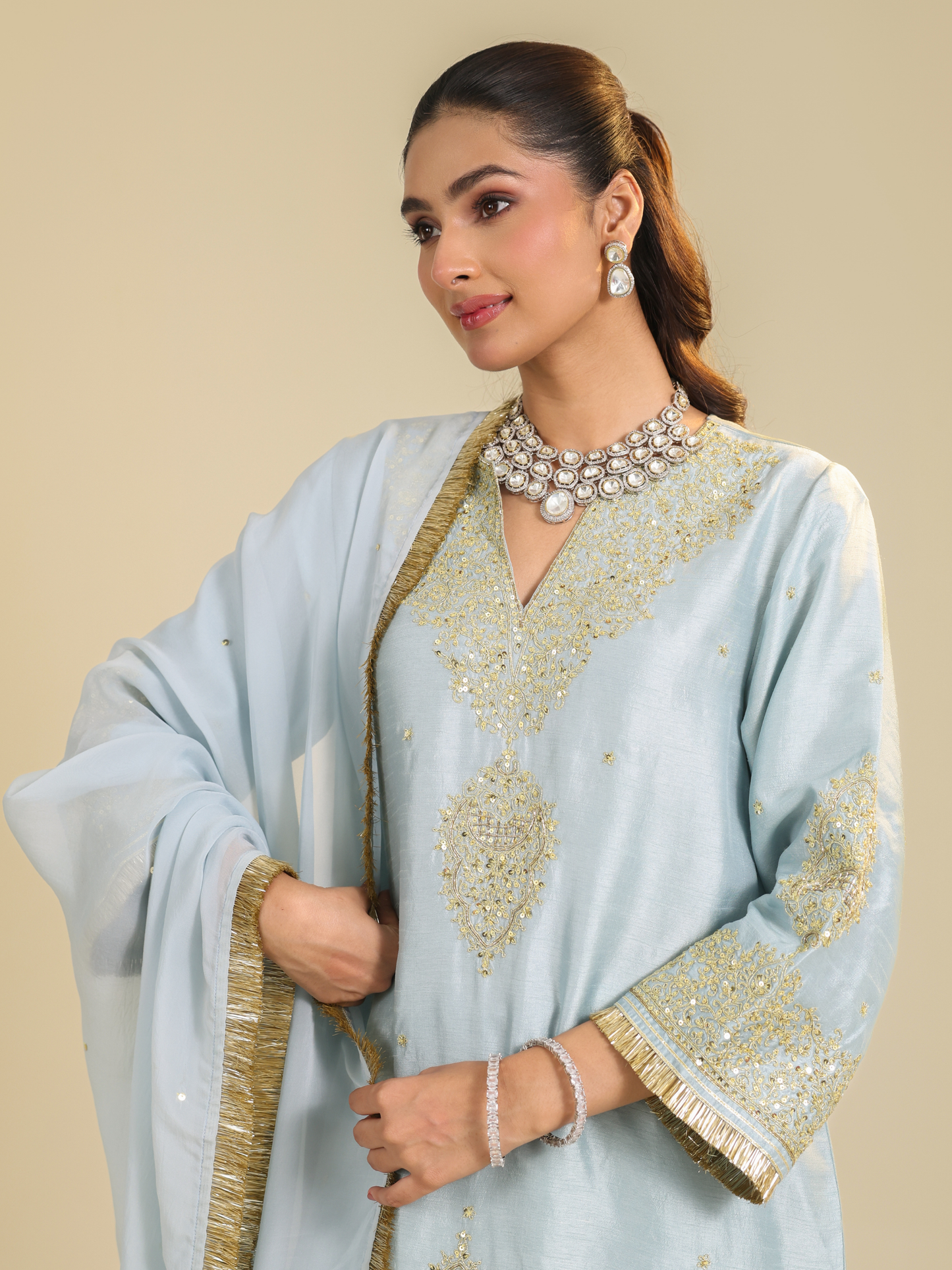 POWDER BLUE GULMARG KURTA SET