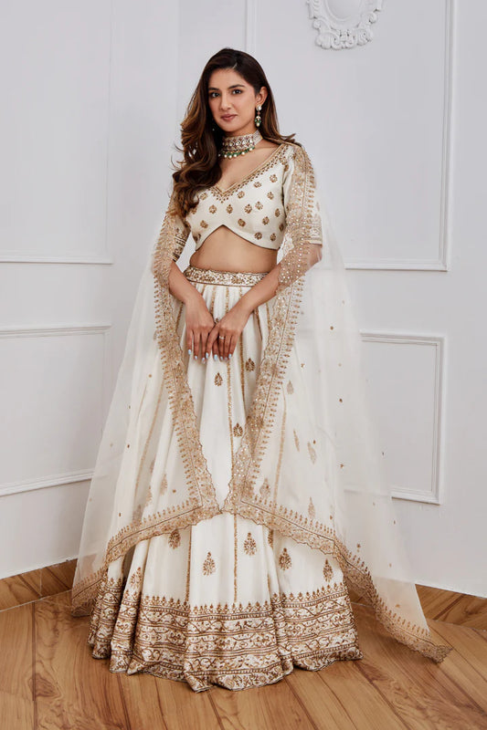 PEARL WHITE LEHENGA SET