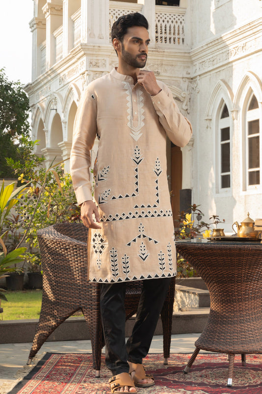 IVORY LINEN KURTA