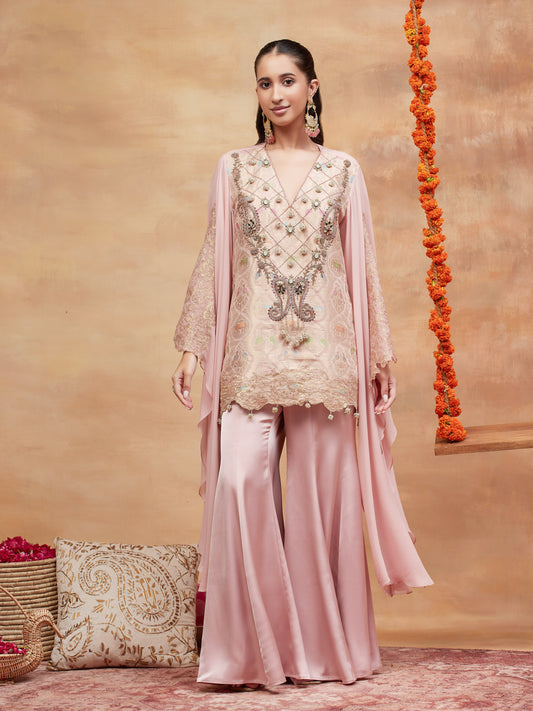 KASHI KAMAL HAND EMBROIDERED BANARASI  SHARARA SET