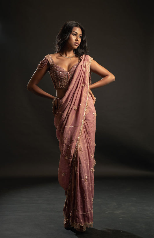 DUSTY ROSE SAREE