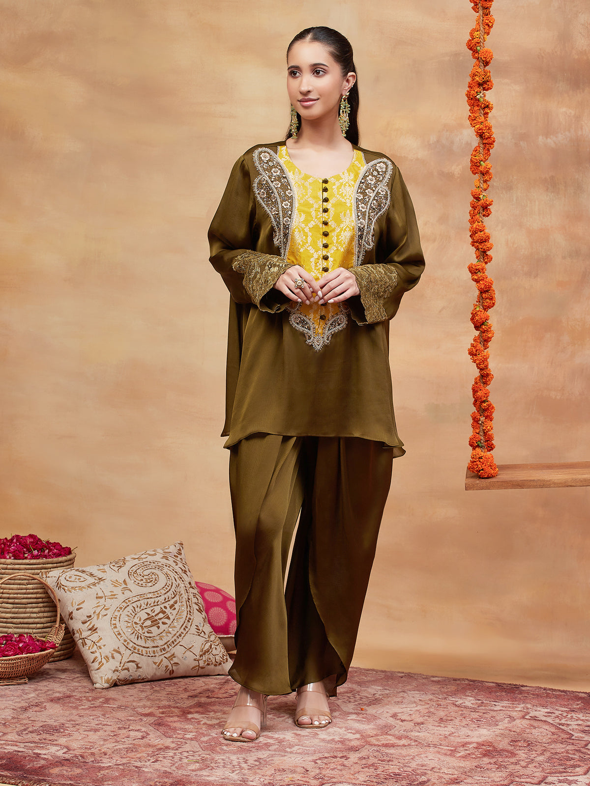 REWA HARIT HAND EMBROIDERED BANARASI DHOTI SET