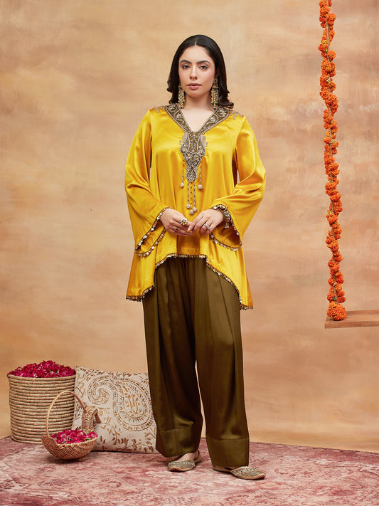 ANNAPURNA KANAK HAND EMBROIDERED BANARASI FARSHI SET