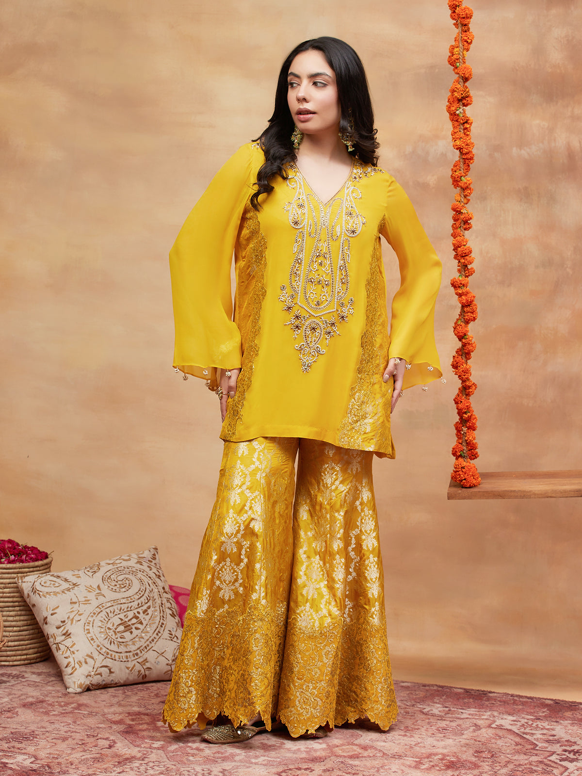 NAMO KANAK HAND EMBROIDERED BANARASI SHARARA SET