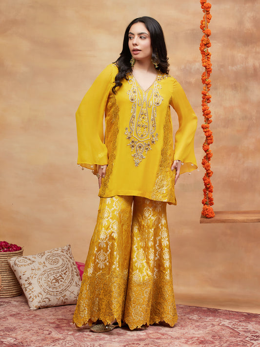 NAMO KANAK HAND EMBROIDERED BANARASI SHARARA SET