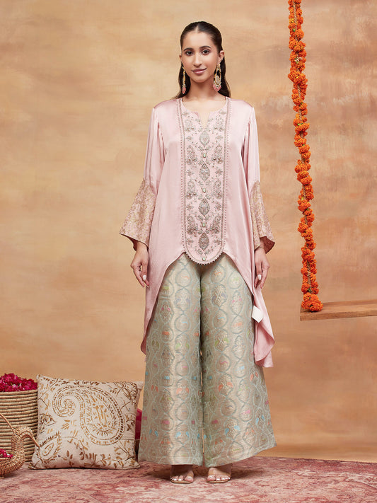 MUNSHI GULAB HAND EMBROIDERED BANARASI PANT SET