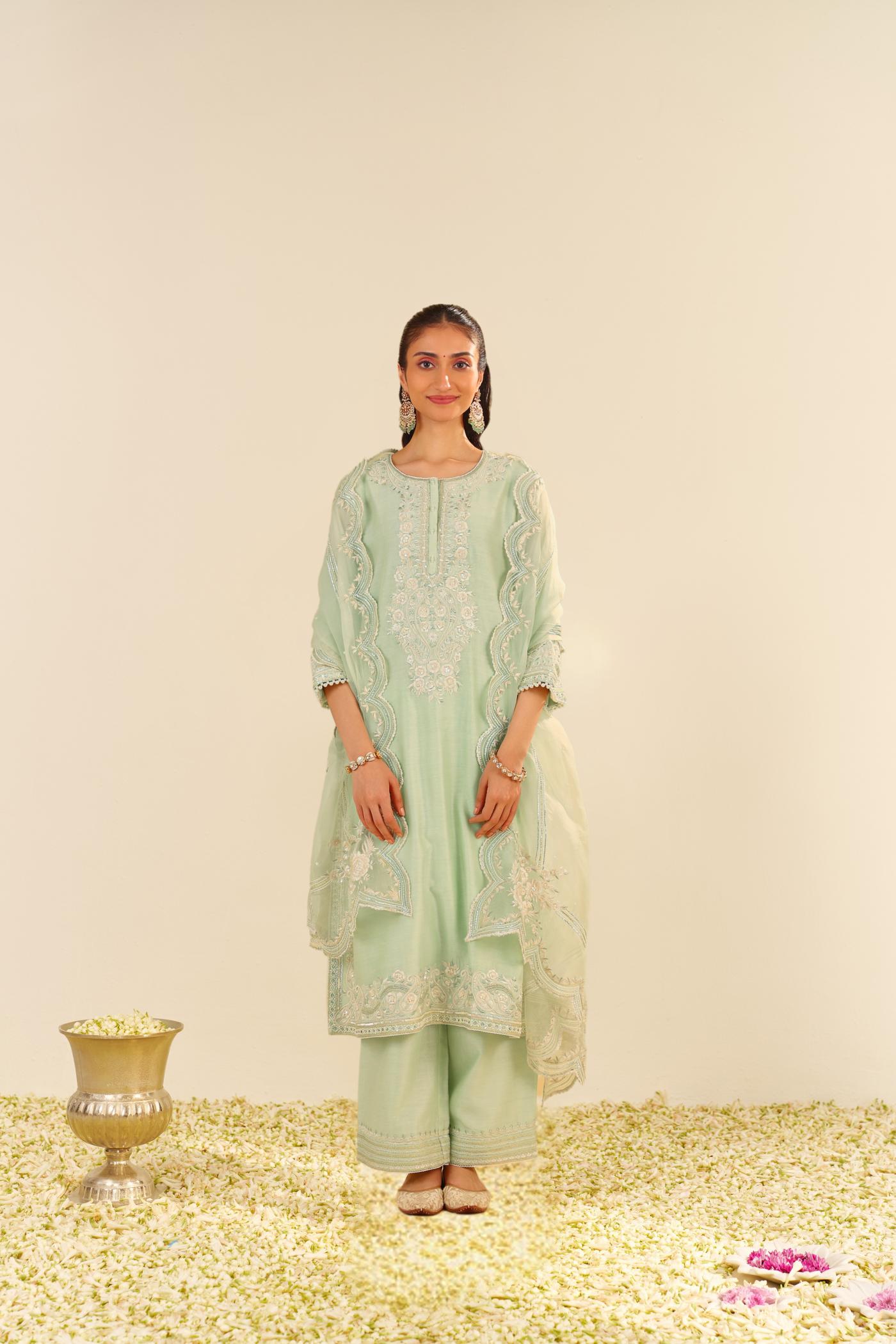 SEREEN - A-LINE KURTA WITH PALAZZO AND DUPATTA
