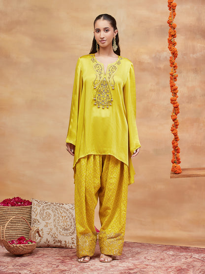 KEDAR PEETAMBAR HAND EMBROIDERED BANARASI FARSHI SET