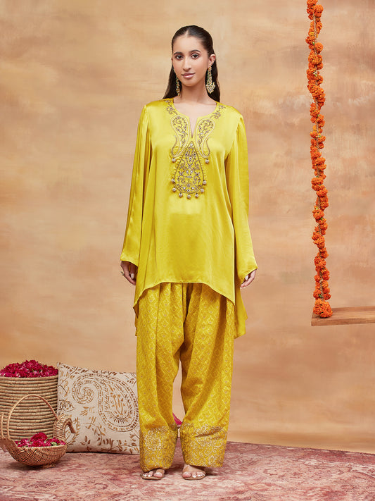 KEDAR PEETAMBAR HAND EMBROIDERED BANARASI FARSHI SET
