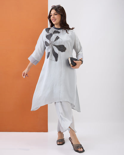 GREY FLORAL CO-ORD SET