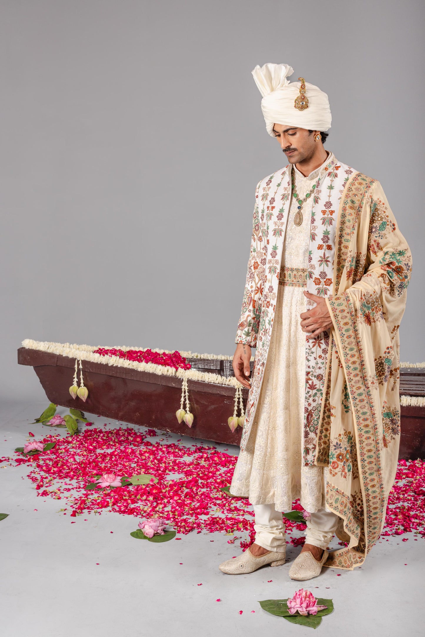 RANGREZ IVORY SHERWANI SET