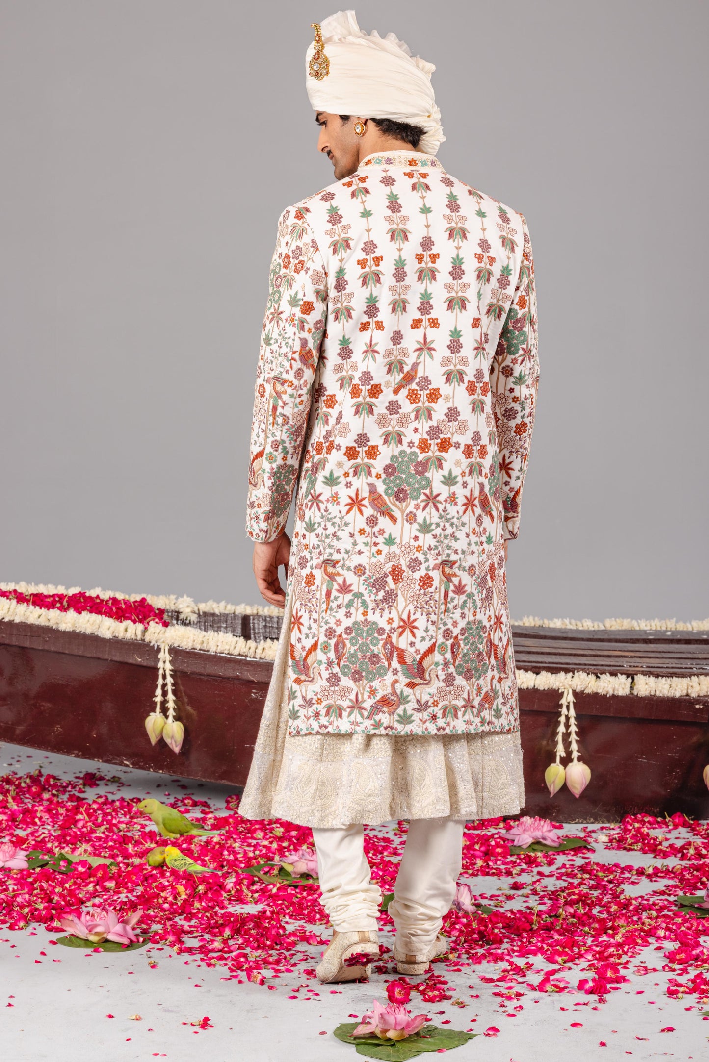 RANGREZ IVORY SHERWANI SET