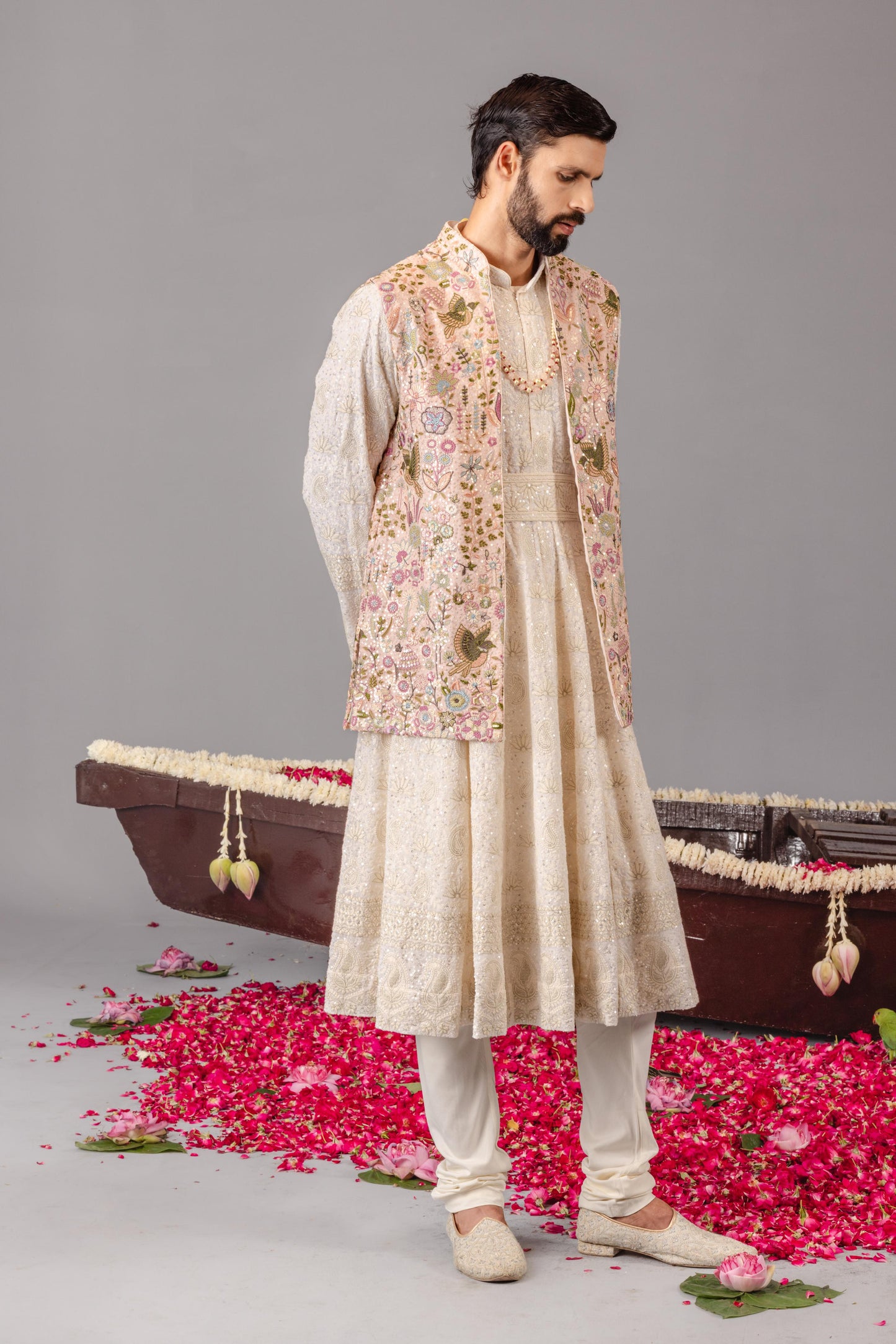 PHOOLPANKH PINK JACKET ANARKALI SET
