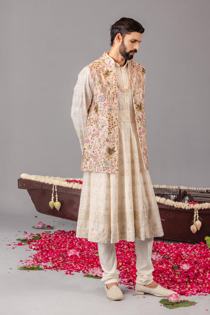 PHOOLPANKH PINK JACKET ANARKALI SET