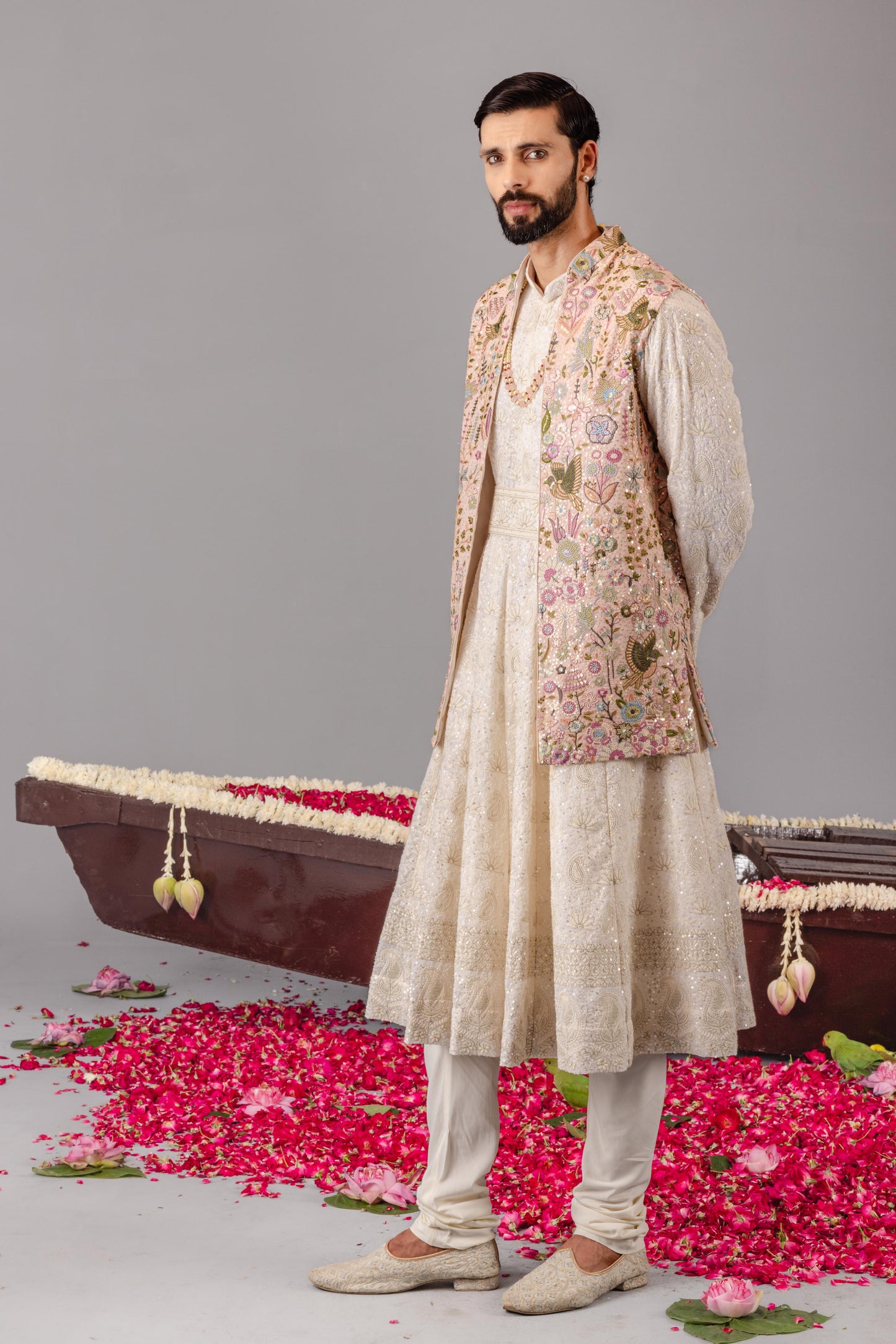 PHOOLPANKH PINK JACKET ANARKALI SET