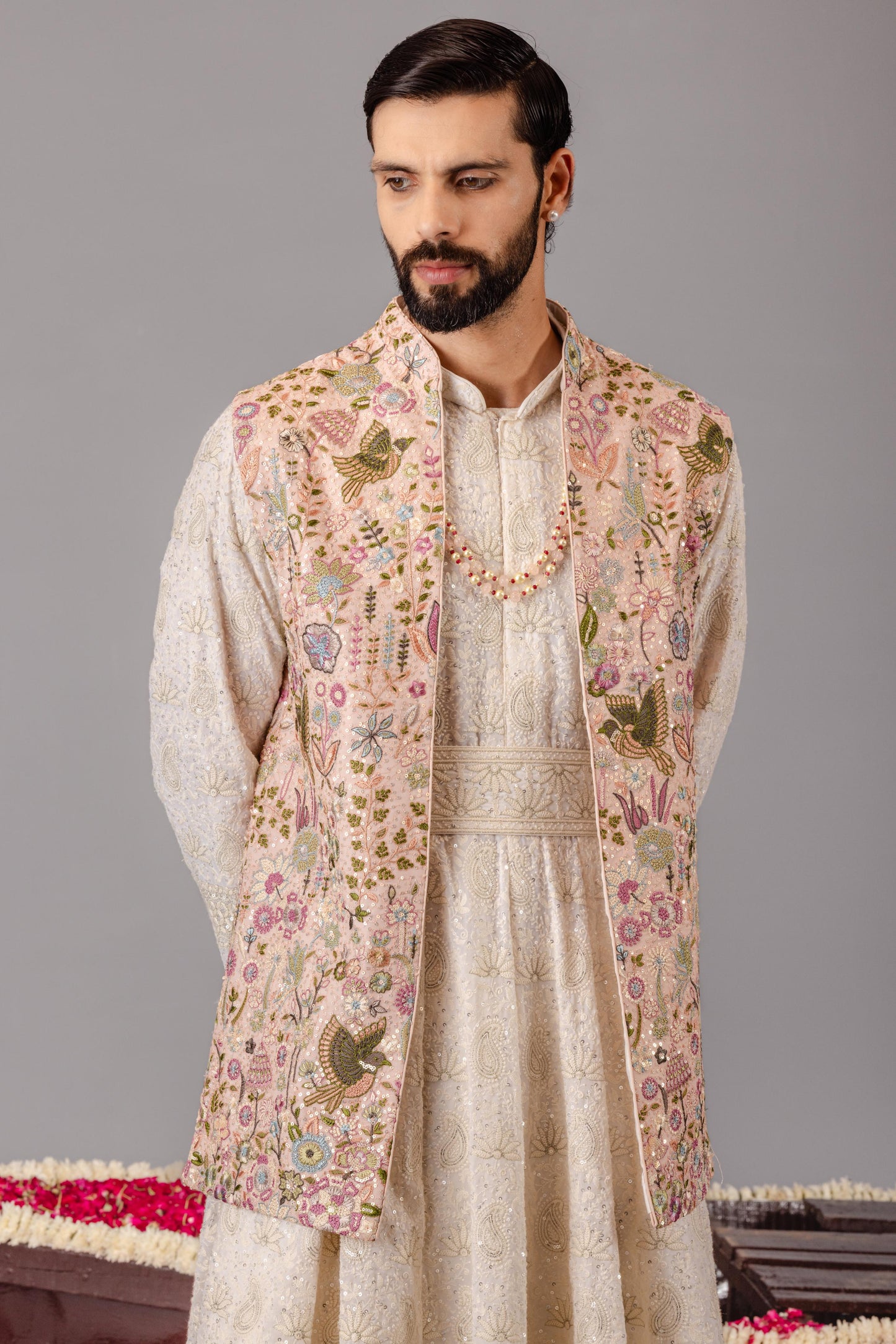 PHOOLPANKH PINK JACKET ANARKALI SET
