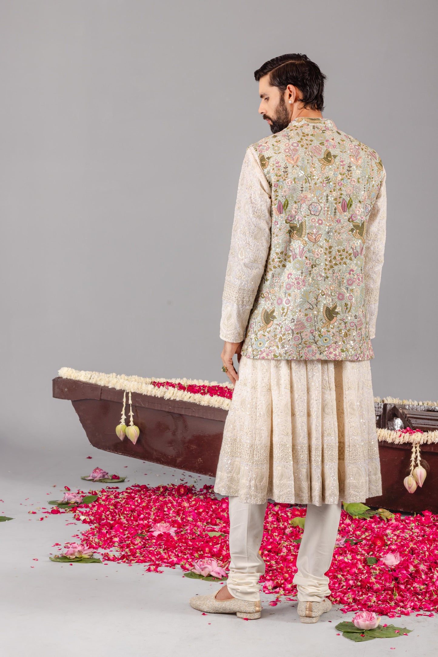 PHOOLPANKH  SKYBLUE JACKET ANARKALI SET