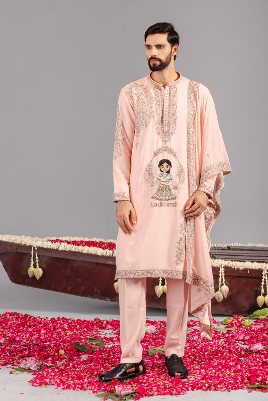 LADKIWALE PINK KURTA SET