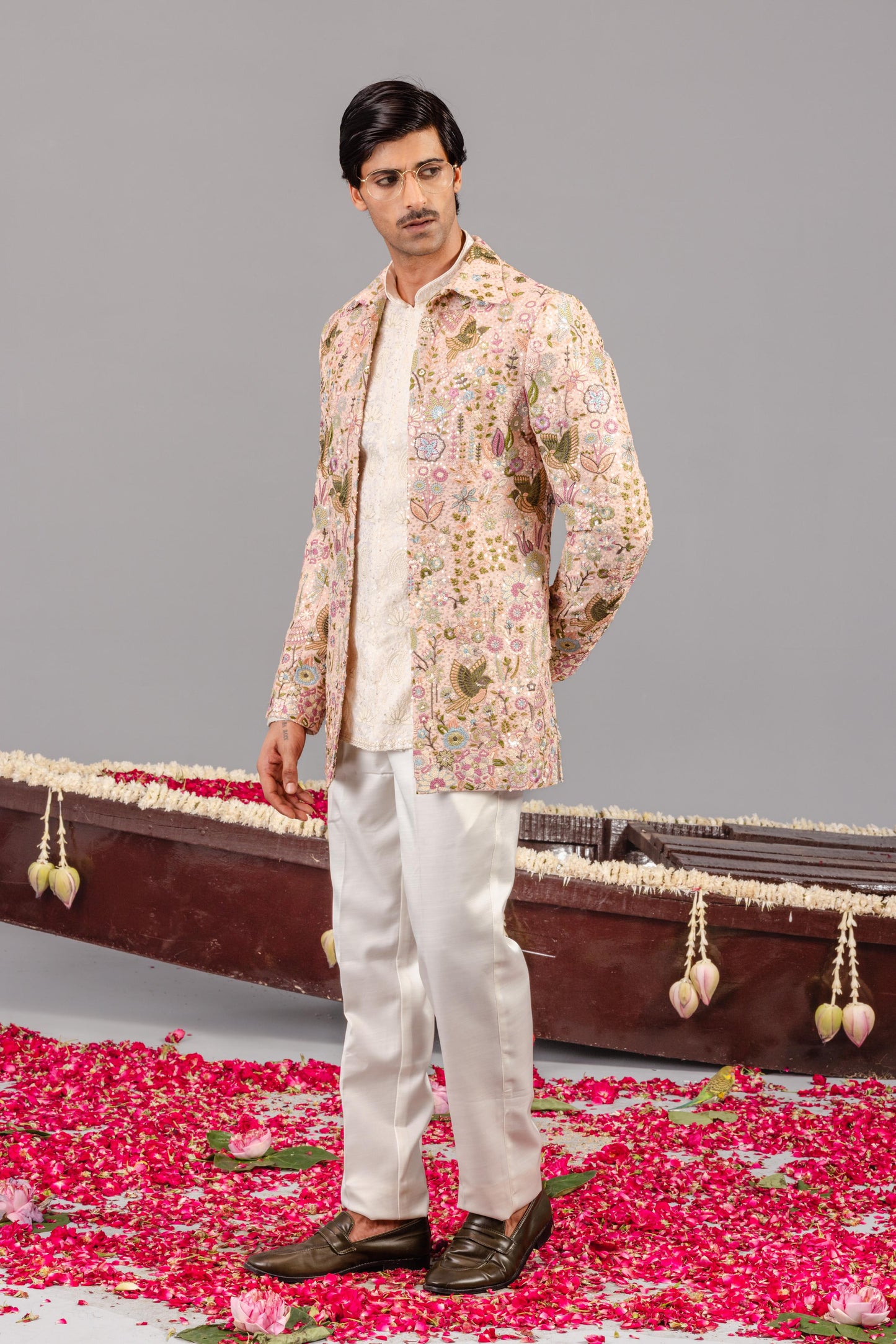 PHOOLPANKH PINK JODHPURI SET