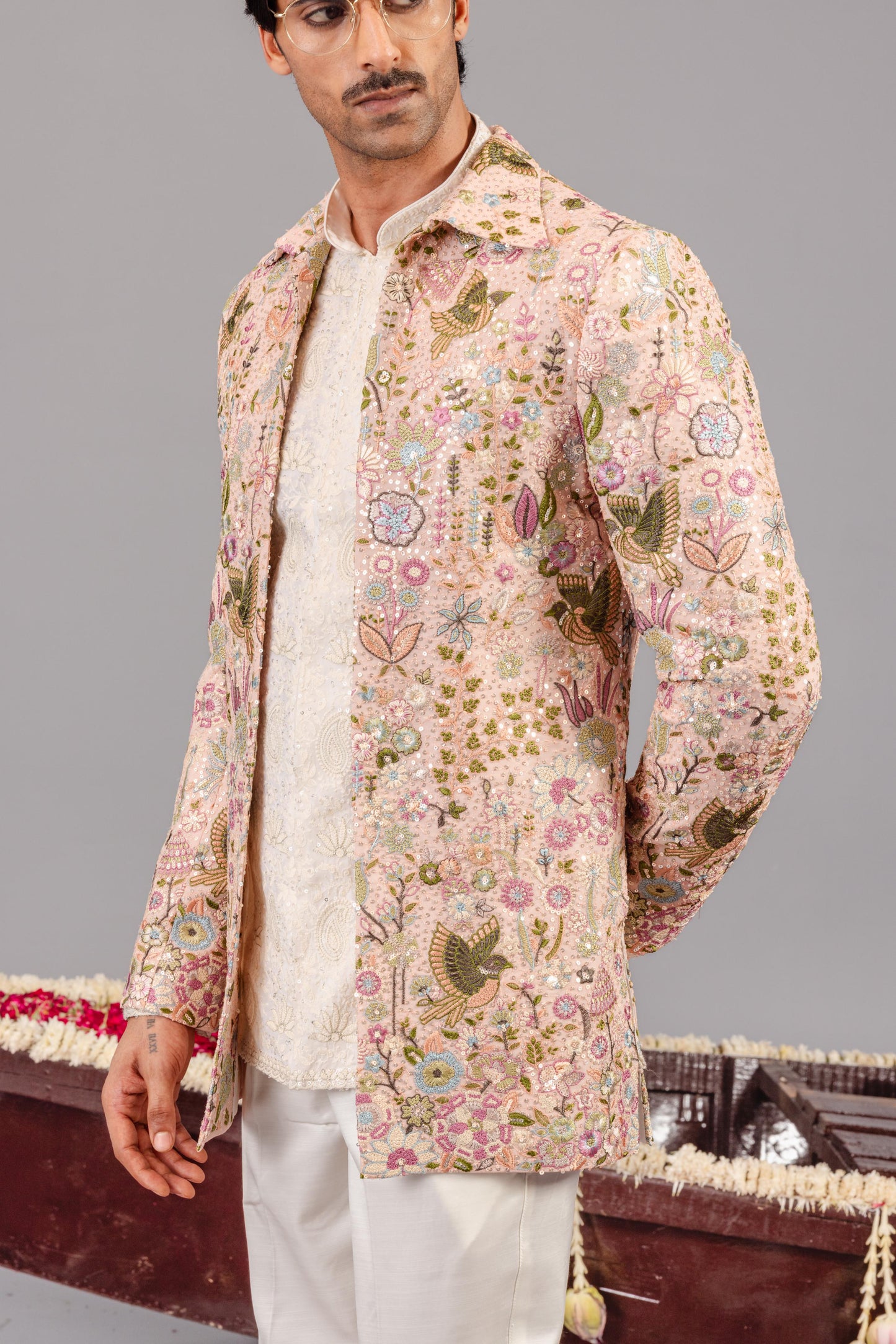 PHOOLPANKH PINK JODHPURI SET