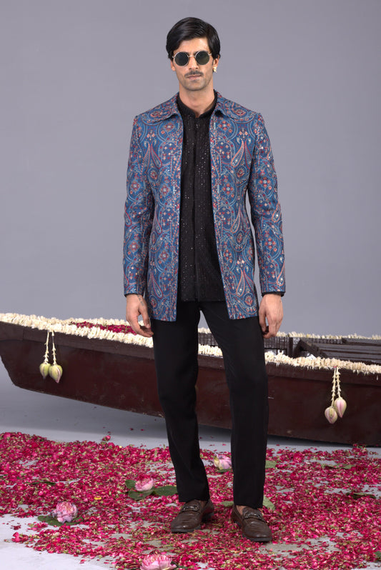 MAYUR BLUE JODHPURI SET