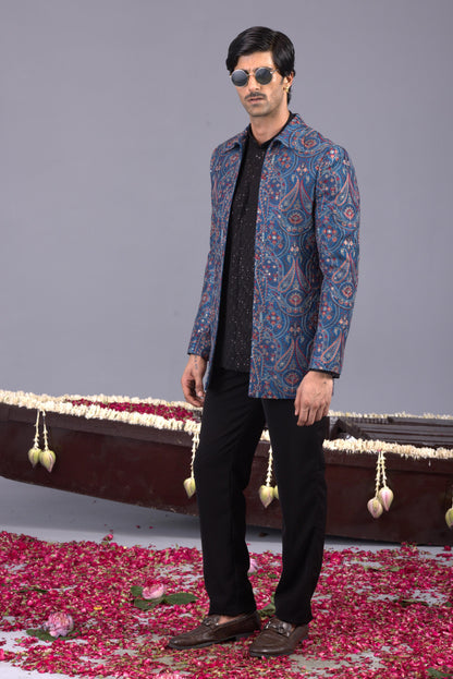 MAYUR BLUE JODHPURI SET