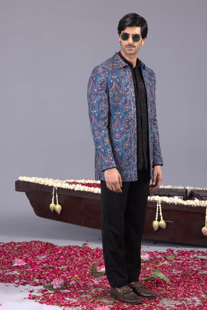 MAYUR BLUE JODHPURI SET