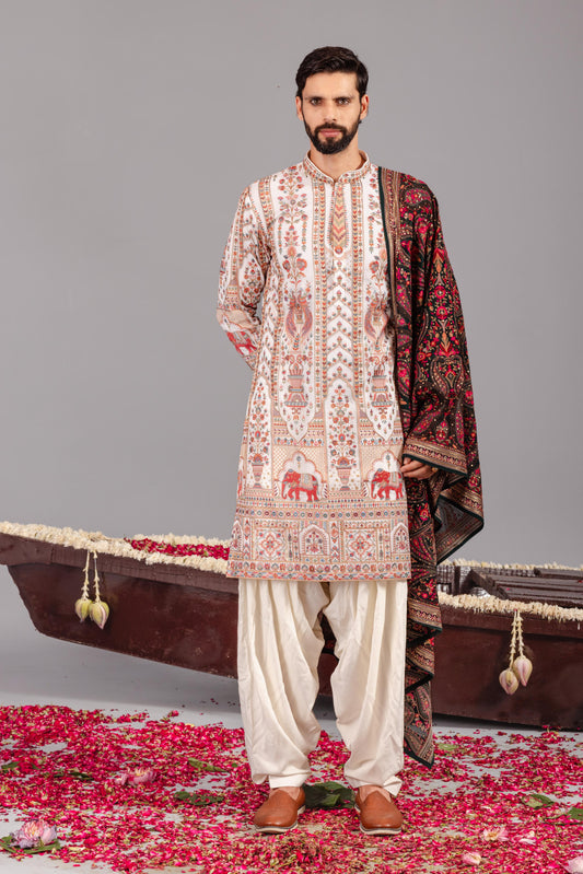 MUGHAL IVORY KURTA SET