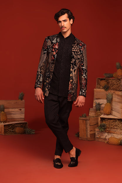 TRILOK BLACK JODHPURI SET