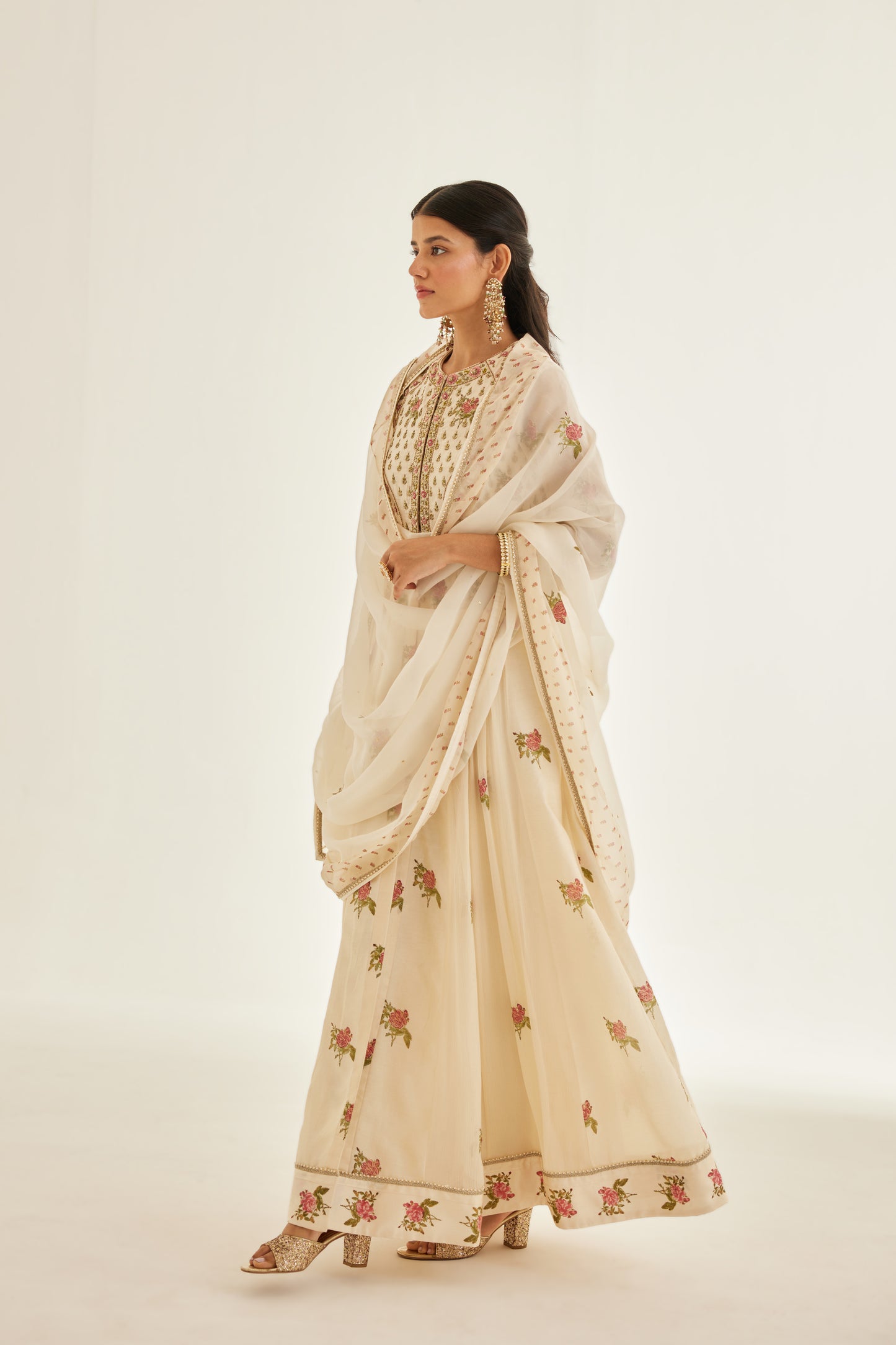 PAPYRUS WHITE ANARKALI SET