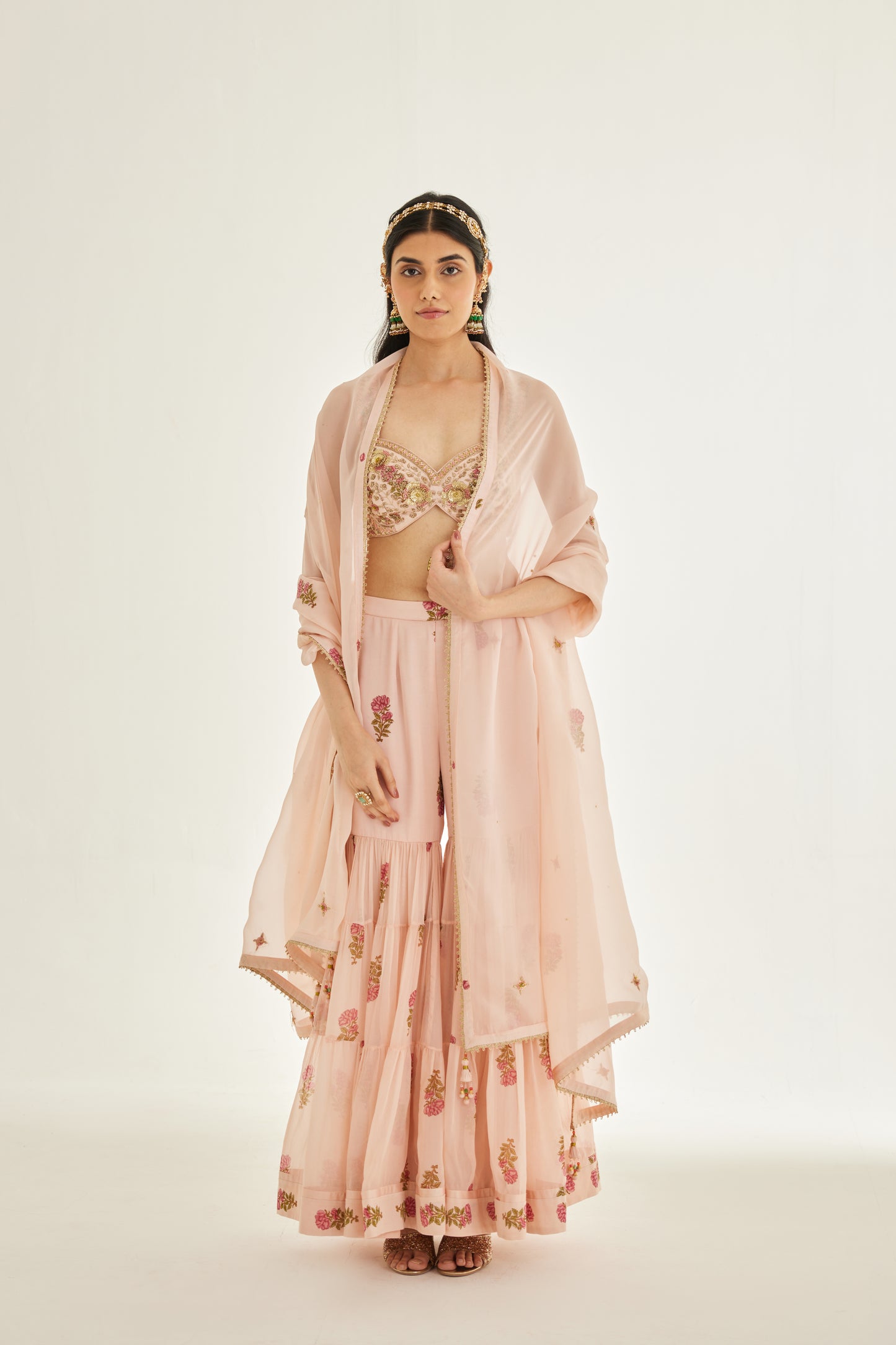 SHELL PINK SHARARA SET