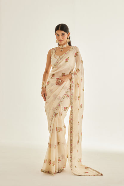 PAPYRUS WHITE SAREE SET